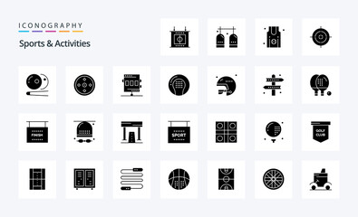 25 Sports  Activities Solid Glyph icon pack