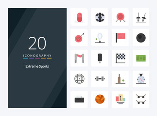20 Sport Flat Color icon for presentation