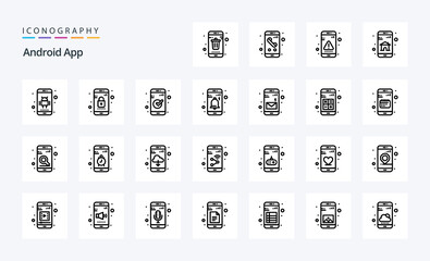 25 Android App Line icon pack