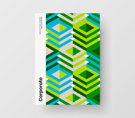 Abstract postcard A4 vector design illustration. Colorful mosaic hexagons journal cover concept.