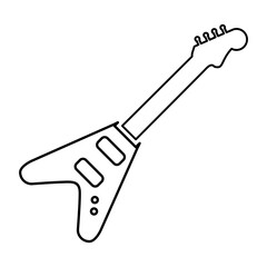 Electric Guitar Icon In Line Style