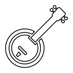 Banjo Icon In Line Style