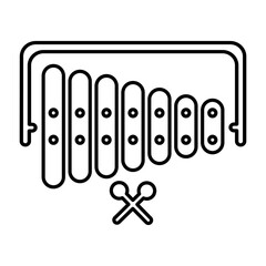 Xylophone Icon In Line Style