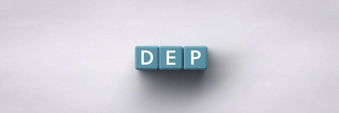 3D Cubes with the letters dep 