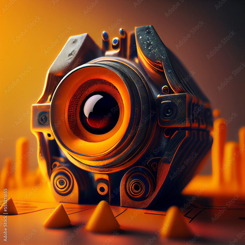 Poster abstract cyber eye created with generative ai