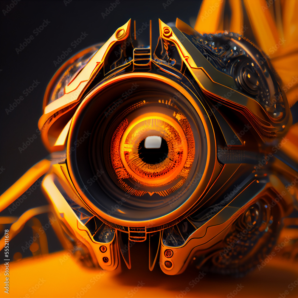 Aufkleber abstract cyber eye created with generative ai