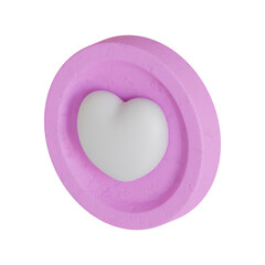 3d heart love coin illustration