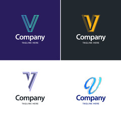 Letter V Big Logo Pack Design Creative Modern logos design for your business