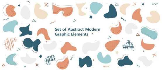 abstract background set memphis organic elements nice colors 