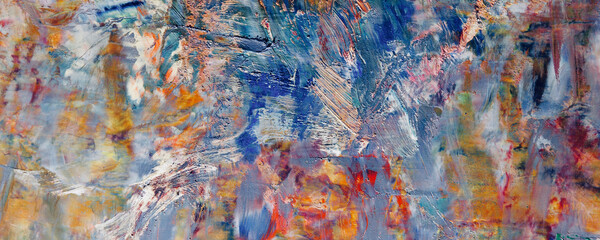 Color texture. Hand drawn oil painting on canvas. Abstract art background. Modern, contemporary art. Colorful canvas. Wall decor background	
