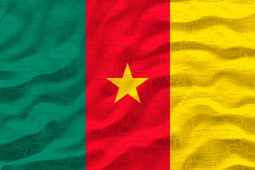 National flag  of Cameroon. Background  with flag  of Cameroon
