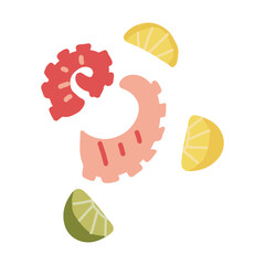 Vector seafood vector illustration octopus asian food chinese cousine