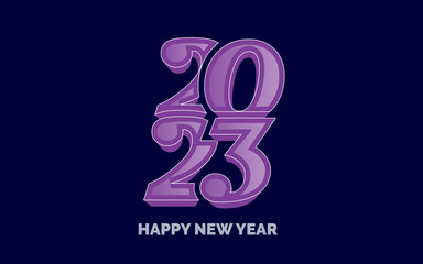 Happy new year 2023 Glossy Typography logo design