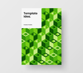 Vivid company brochure A4 vector design layout. Unique geometric shapes flyer illustration.