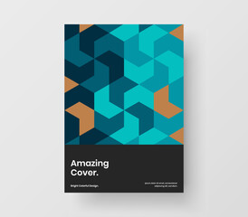 Abstract pamphlet vector design illustration. Fresh geometric tiles annual report concept.