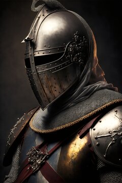Knight with helmet created with AI
