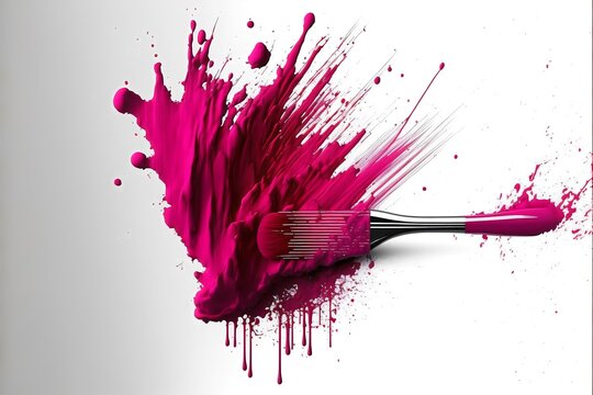 Color splash brush viva magenta created with AI