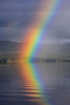End of the rainbow on rural Lake Umbagog