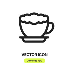 latte icon vector. Linear style sign for mobile concept and web design. latte symbol illustration. Pixel vector graphics - Vector.