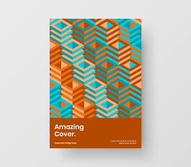 Original geometric pattern leaflet template. Premium presentation A4 design vector concept.
