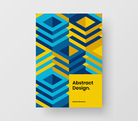 Amazing presentation design vector illustration. Colorful geometric hexagons journal cover concept.