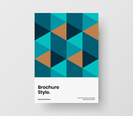 Abstract annual report A4 vector design illustration. Bright mosaic pattern postcard concept.