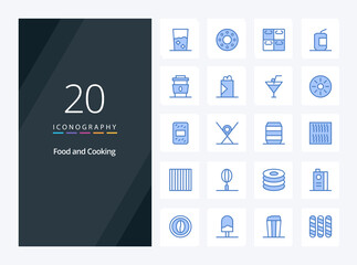20 Food Blue Color icon for presentation