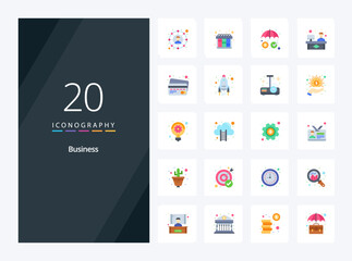 20 Business Flat Color icon for presentation