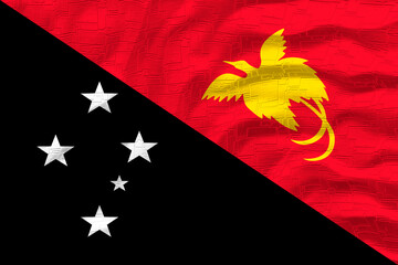 National flag  of Papua New Guinea. Background  with flag  of Papua New Guinea