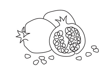 Pomegranate. Modern single line art drawing. Happy Shana tova continuous line draw design vector illustration.