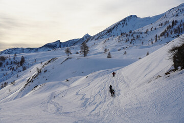 Fototapeta na wymiar skiing in the Italian Alps