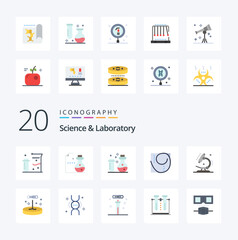 20 Science Flat Color icon Pack like genetics science biology laboratory biology