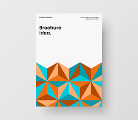 Fototapeta premium Original catalog cover A4 design vector illustration. Modern geometric tiles presentation template.
