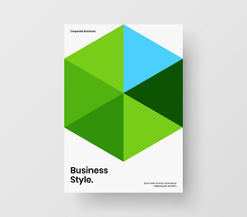 Amazing catalog cover A4 design vector concept. Premium geometric hexagons corporate identity template.