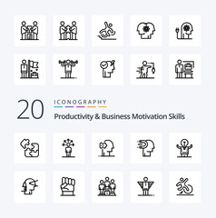 20 Productivity And Business Motivation Skills Line icon Pack like lead human human engagement solutions