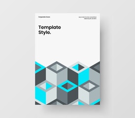 Amazing geometric pattern presentation layout. Clean company brochure A4 vector design template.