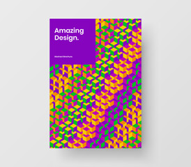 Minimalistic geometric shapes corporate cover illustration. Unique leaflet A4 design vector concept.