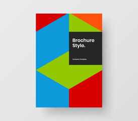 Creative booklet vector design layout. Simple mosaic shapes journal cover template.