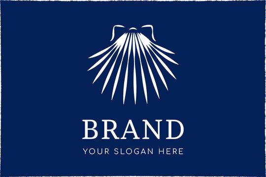 Scallop shell logo design template