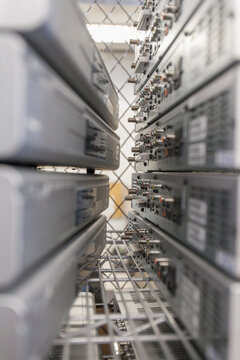 Racks of set top boxes