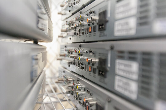 Racks of set top boxes