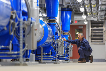 Engineer working on sensors