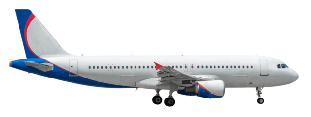 Airlines passenger plane arrival and landing at the airport