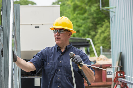 Engineer preparing to pull cable