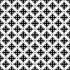 Black and white seamless pattern texture. Greyscale ornamental graphic design. Mosaic ornaments. Pattern template. Vector illustration. EPS10.