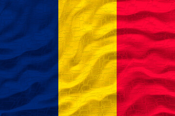 Fototapeta premium National flag of Chad. Background with flag of Chad.
