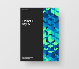 Simple flyer A4 design vector layout. Fresh geometric shapes book cover concept.
