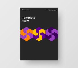 Trendy mosaic pattern corporate identity template. Premium leaflet vector design layout.