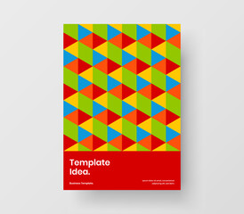 Unique poster vector design layout. Vivid geometric pattern brochure template.