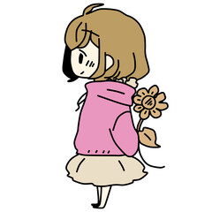 girl with a flower